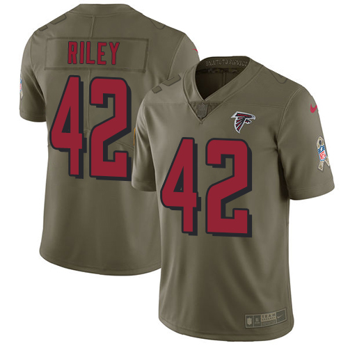 Nike Falcons #42 Duke Riley Olive Youth Stitched NFL Limited Salute to Service Jersey